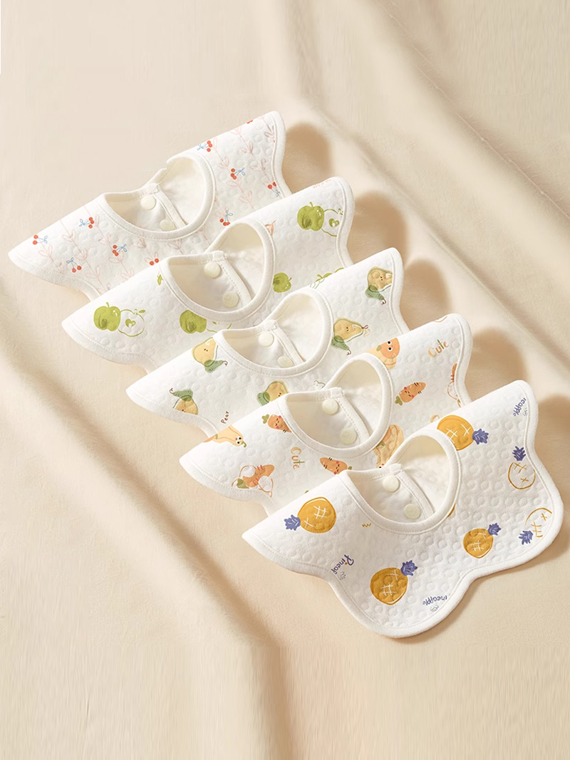 Printed Bibs Pack - 5'li Paket Bebek Bandana Önlükleri -