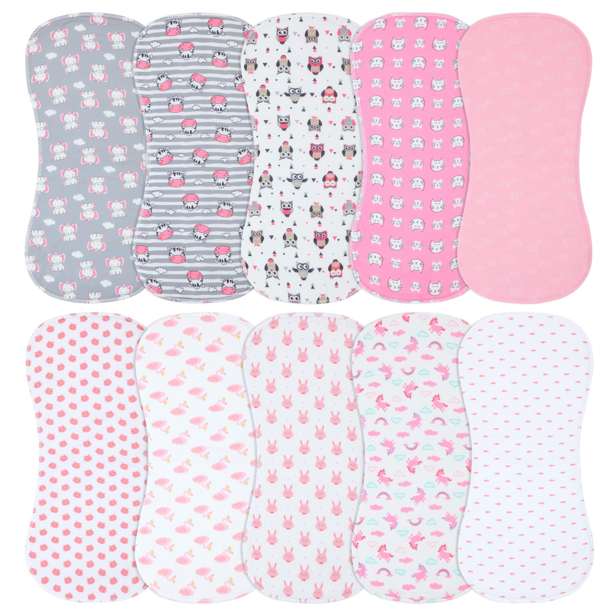 Printed Bibs Pack - Benoxine 10'lu Paket Büyük Bebek Kusmuk